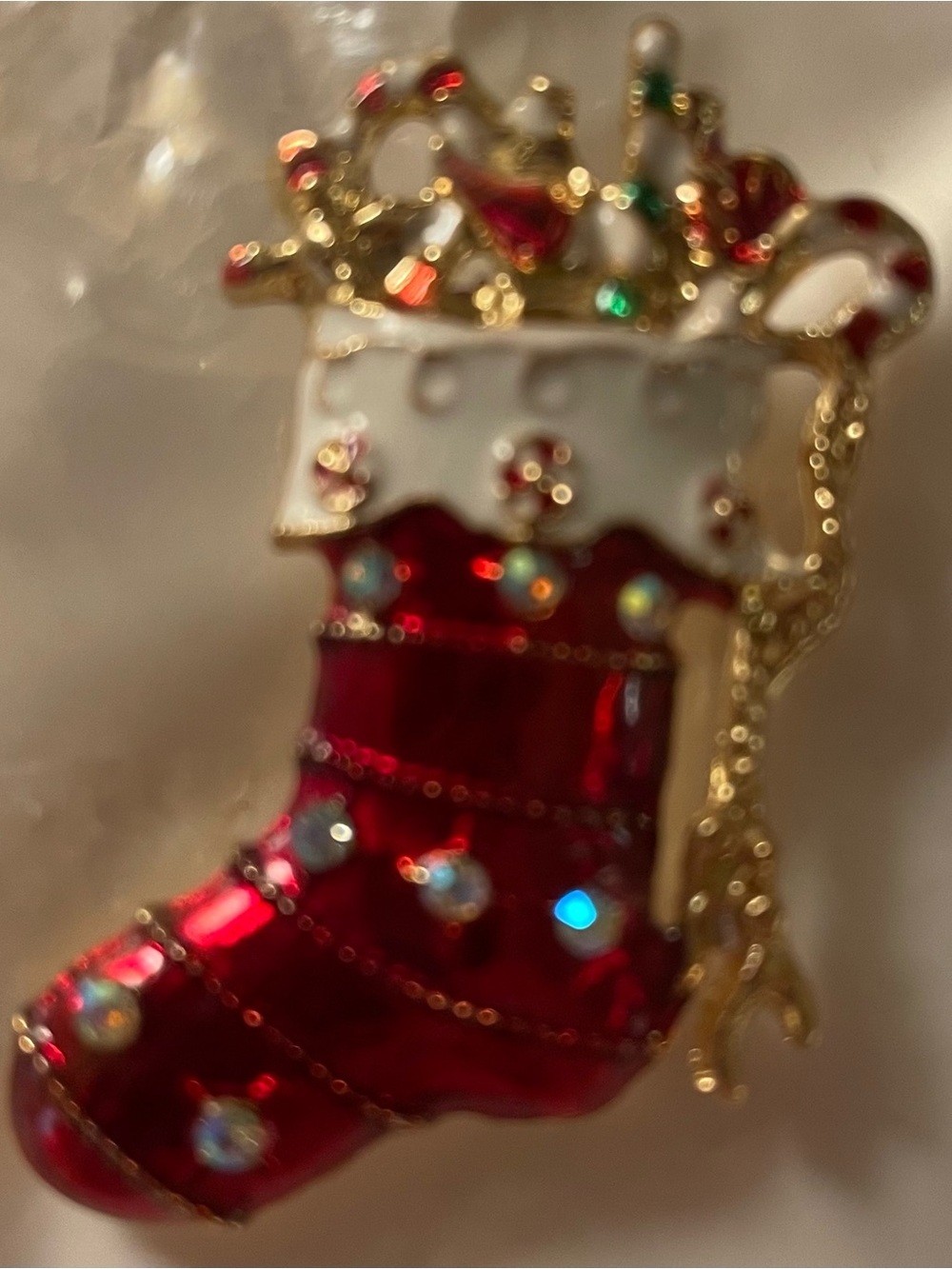 Kids Red Holiday Stocking Pendant Necklace - Unbranded